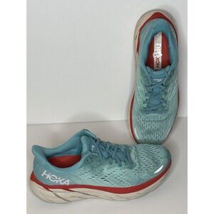 Hoka One One Clifton 8 Women's Running Shoes 9.5 B Aquarelle Blue Sneakers